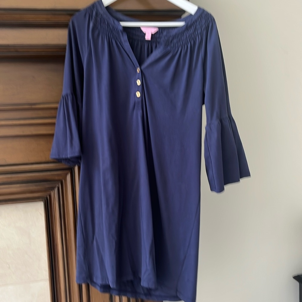 Lilly Pulitzer navy bell sleeve dress